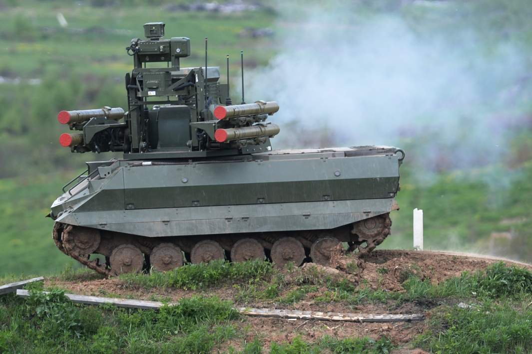 Боевой робот «Уран-9» на выставке «День передовых технологий правоохранительных органов РФ»