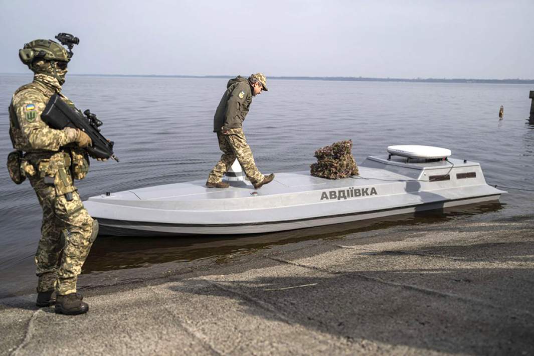 Украинский морской дрон Sea Baby во время испытаний