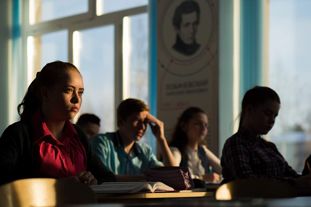 На уроке в сельской школе